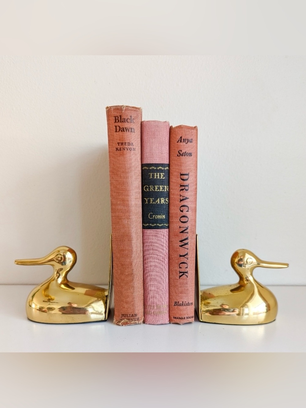 Vintage Brass Duck Bookends - Home Accent